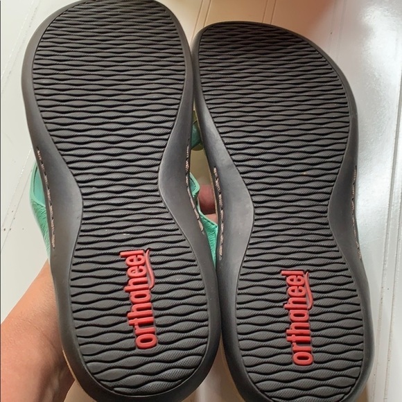 Orthaheel (Vionic) Green Flowered Thong Sandal 40. VIO0118 - Picture 4 of 5